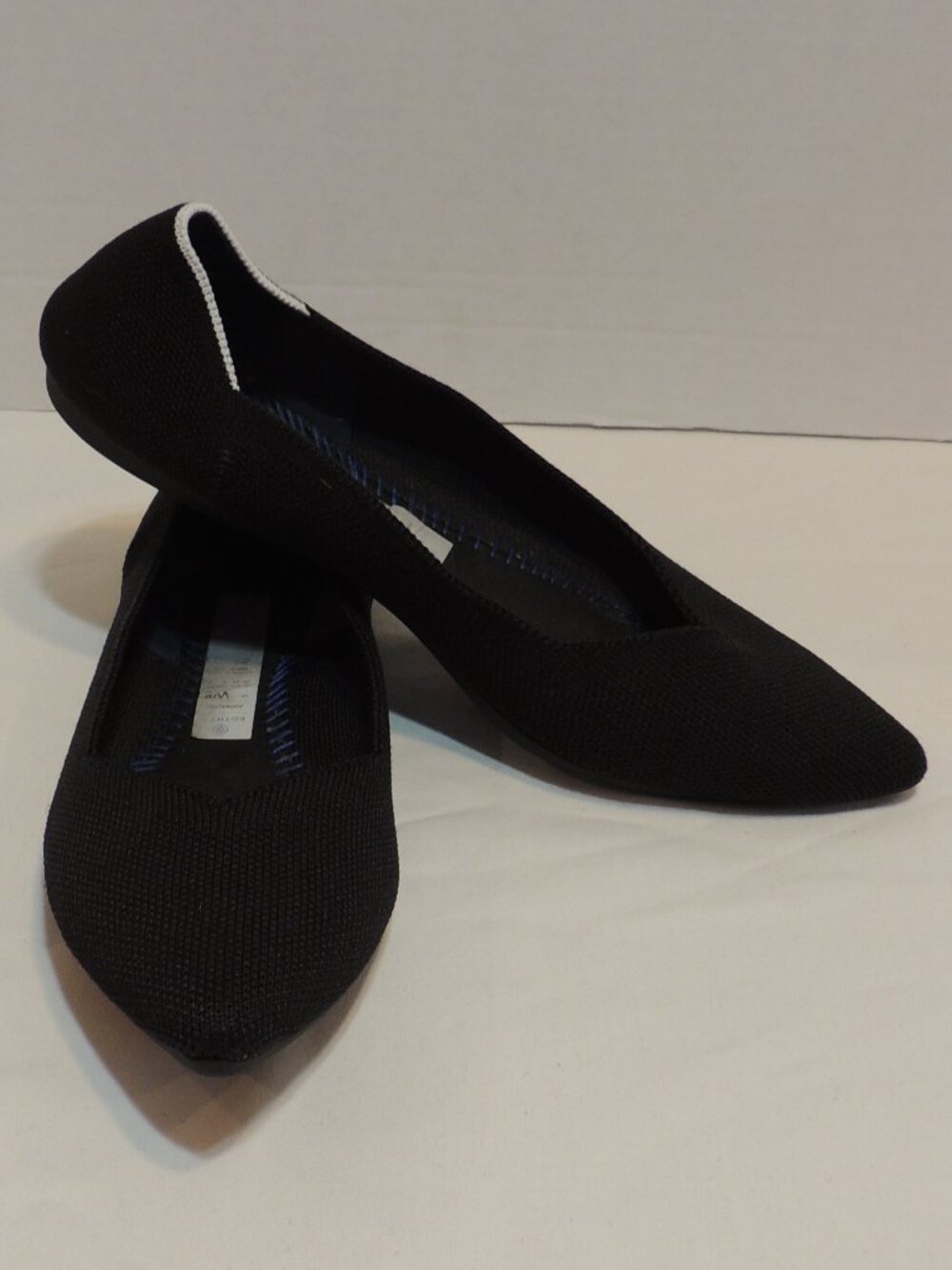 Rothys Shoes Woman Size 8W Black Blue Travel Vacation Airport Cruise Ship Shoes